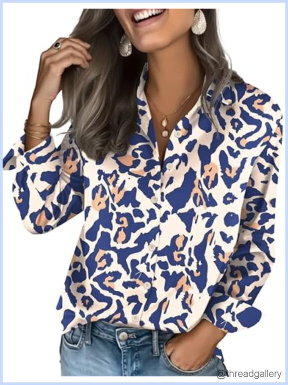 Satin Long Sleeve Button Down Shirt